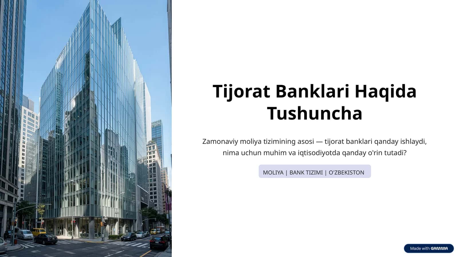 Tijorat Banklari Haqida Tushuncha