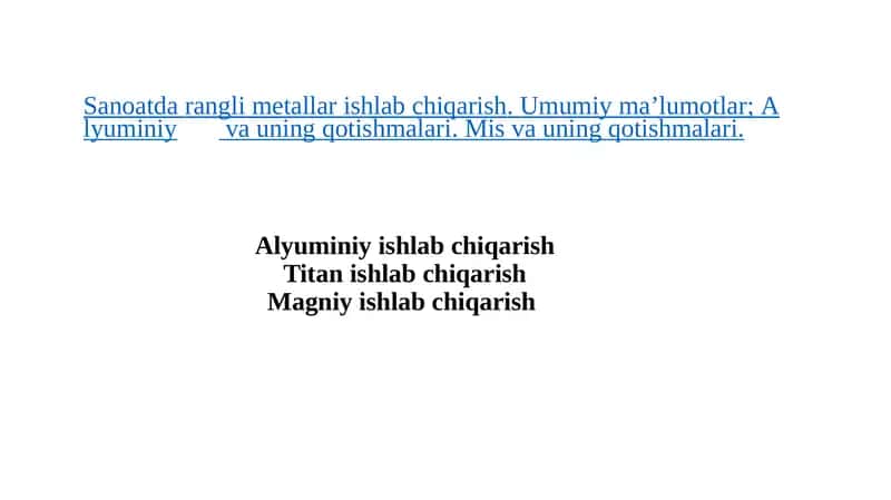 Alyuminiy ishlab chiqarish