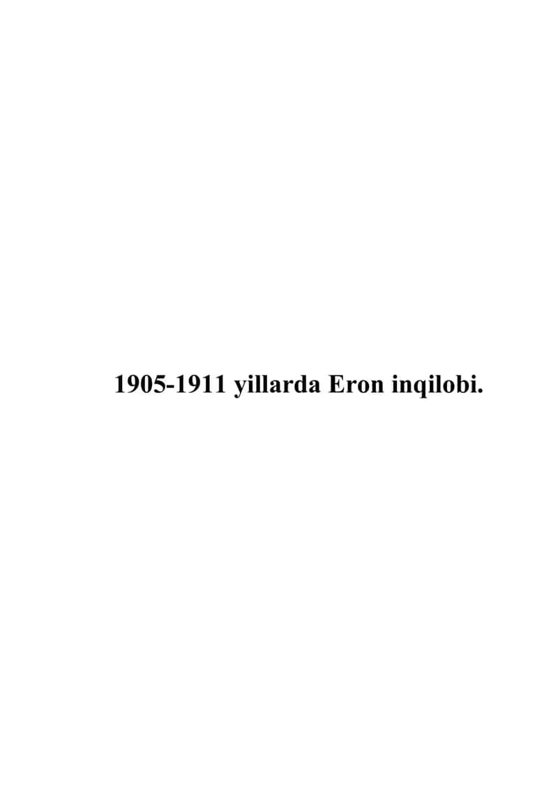 1905-1911 yillarda Eron inqilobi.