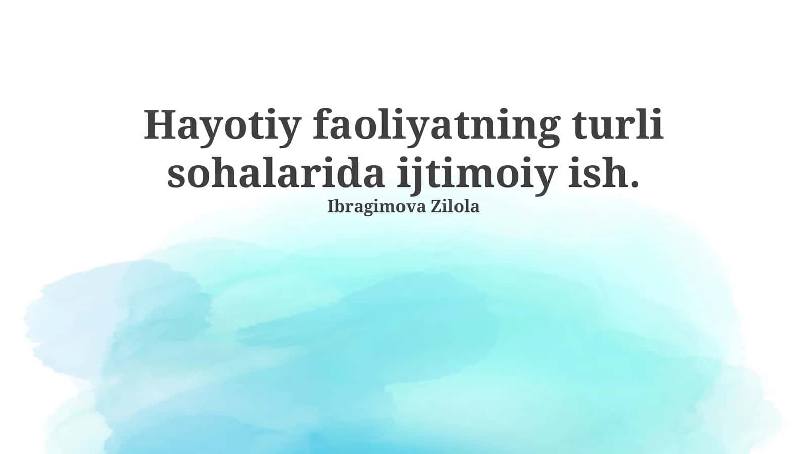Ijtimoiy ish: ta'rif, tamoyillar va metodlar