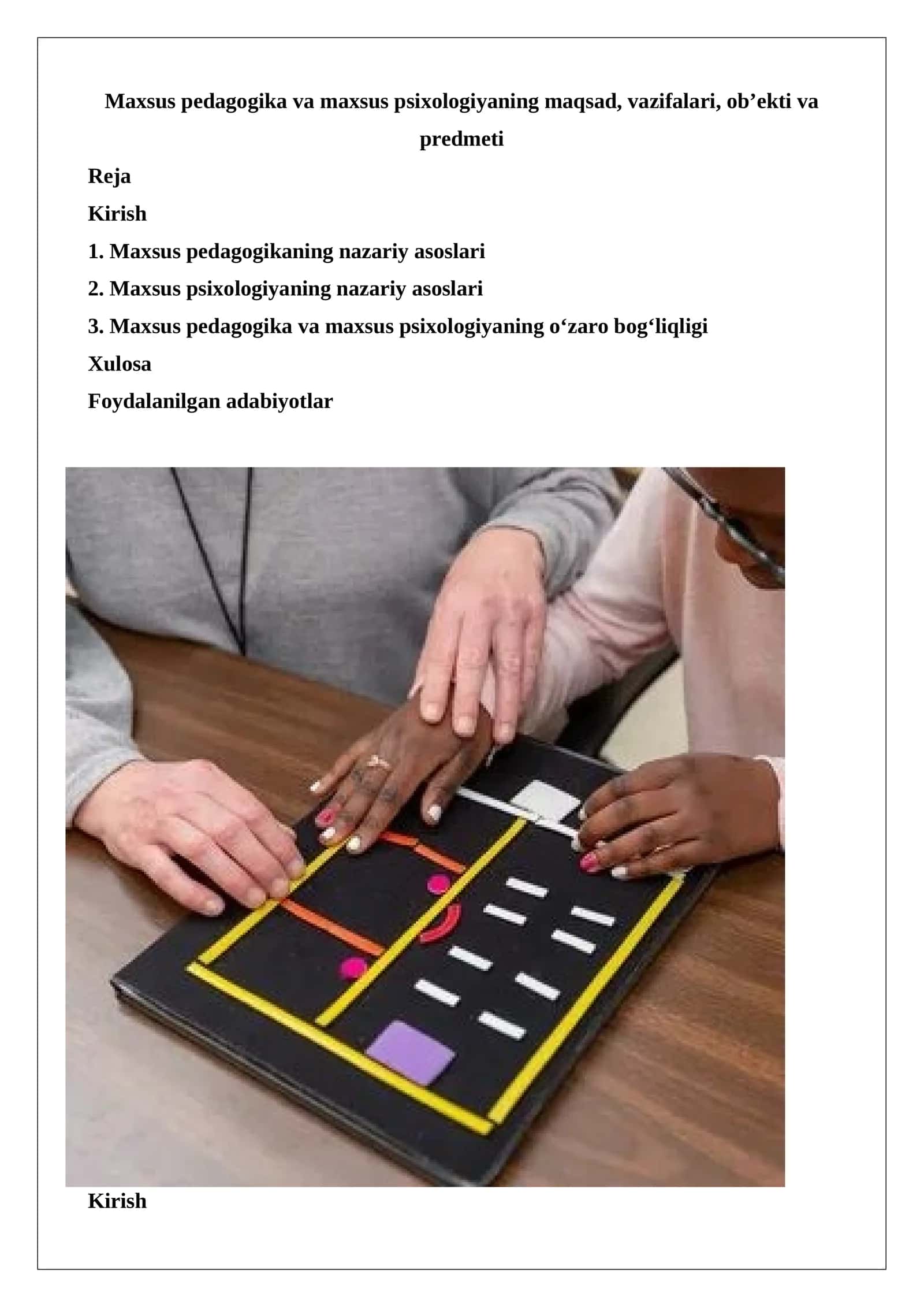 Maxsus pedagogika va maxsus psixologiya