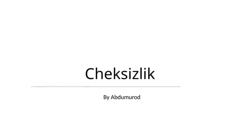 Cheksizlik