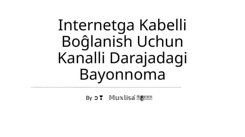 Kanalli Darajadagi Bayonnoma