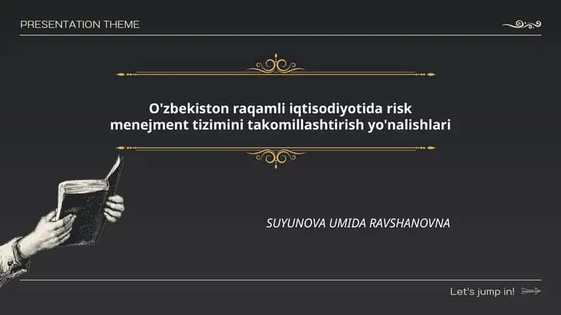 O'zbekiston raqamli iqtisodiyotida risk menejment tizimini takomillashtirish yo'nalishlari