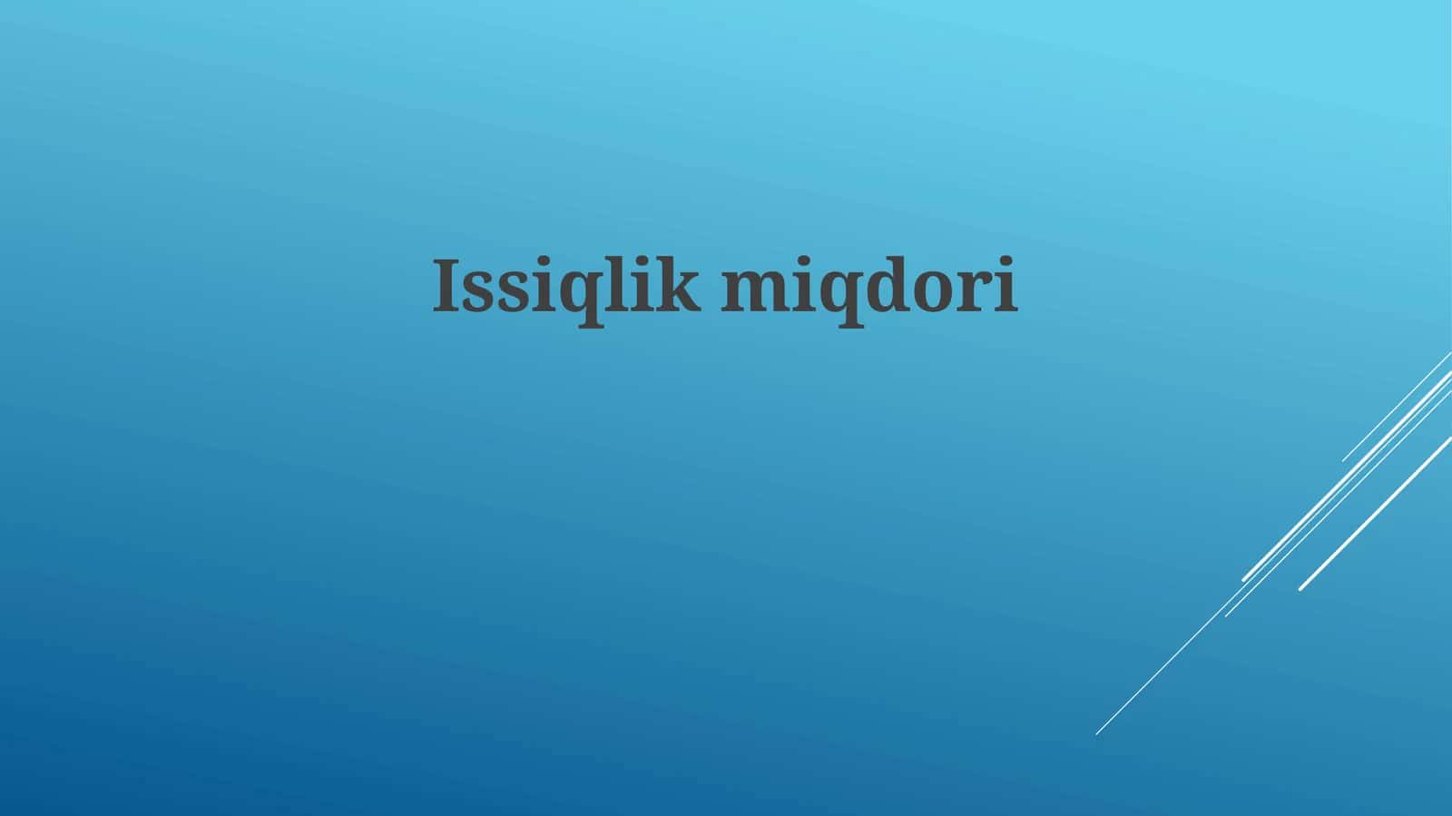 Issiqlikmiqdori
