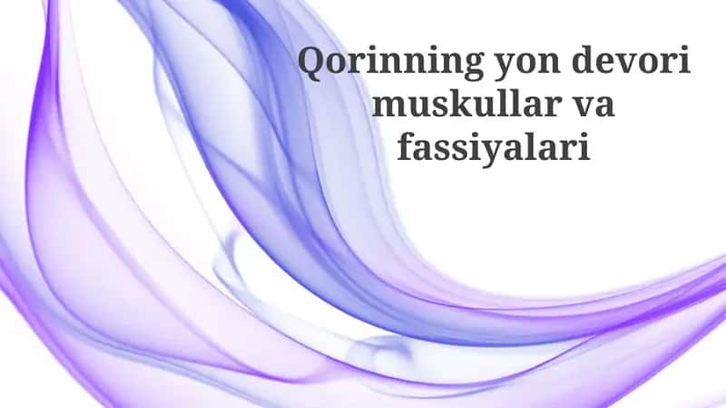 Qorinning yon devori muskullar va fassiyalari
