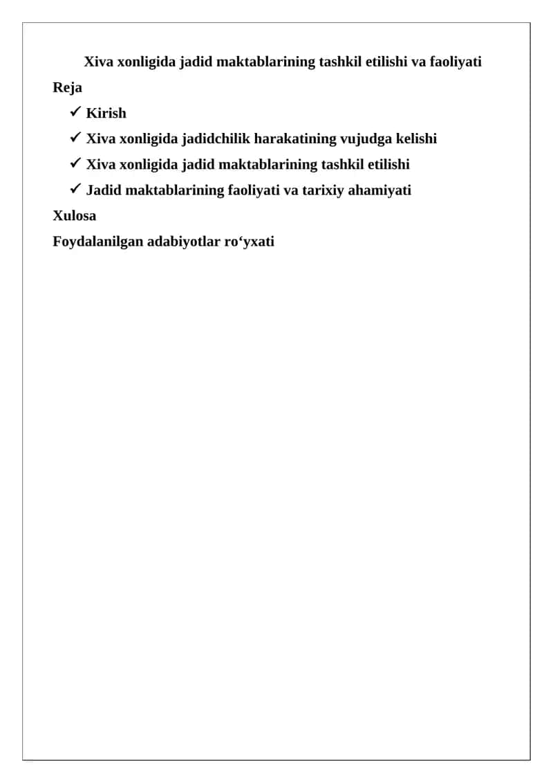 Xiva xonligida jadid maktablarining tashkil etilishi va faoliyati