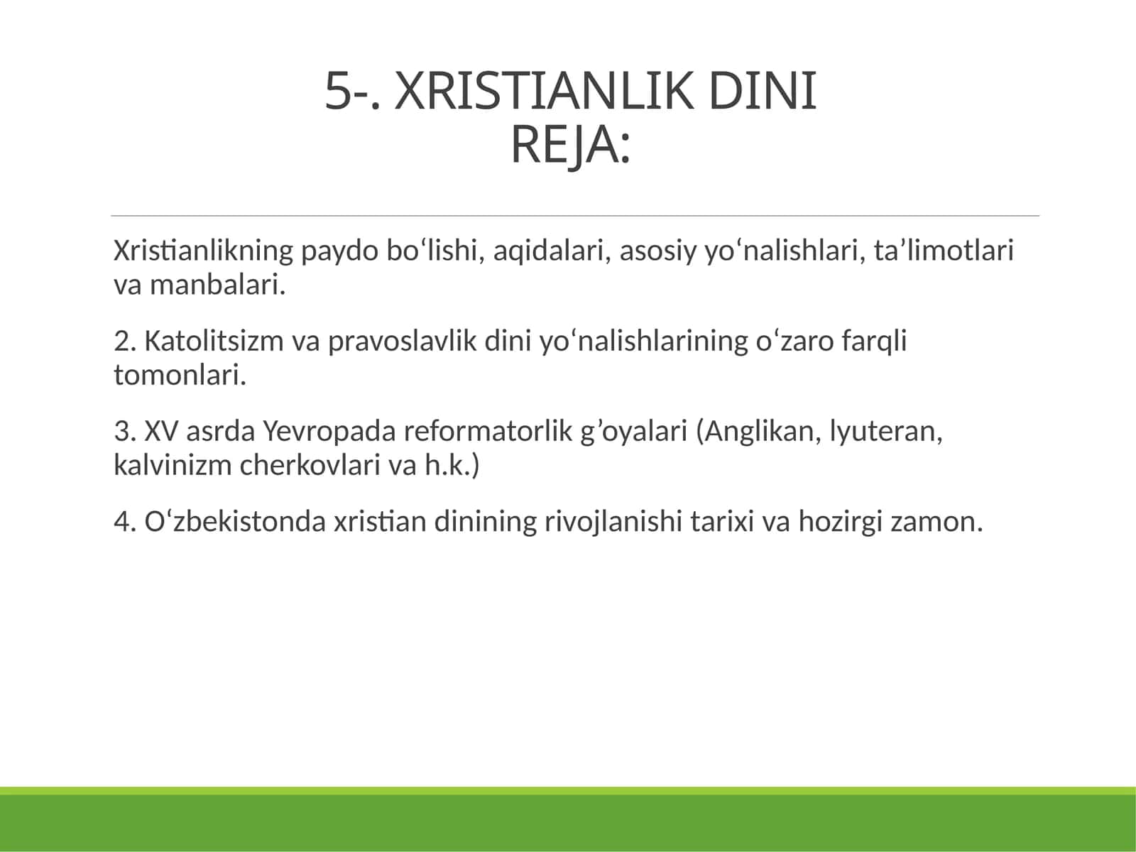 XRISTIANLIK DINIREJA