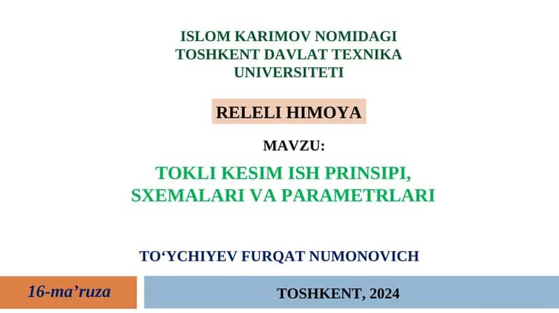 Tokli kesim ish prinsi