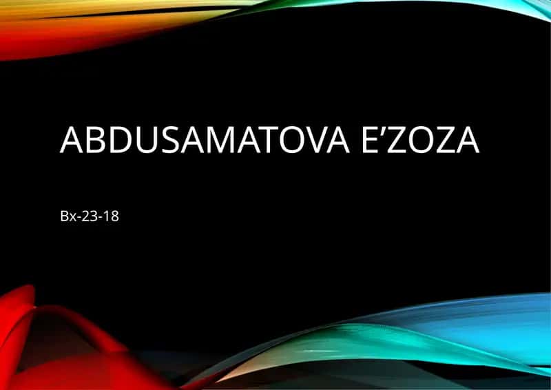 AbdusamatovaE’zoza