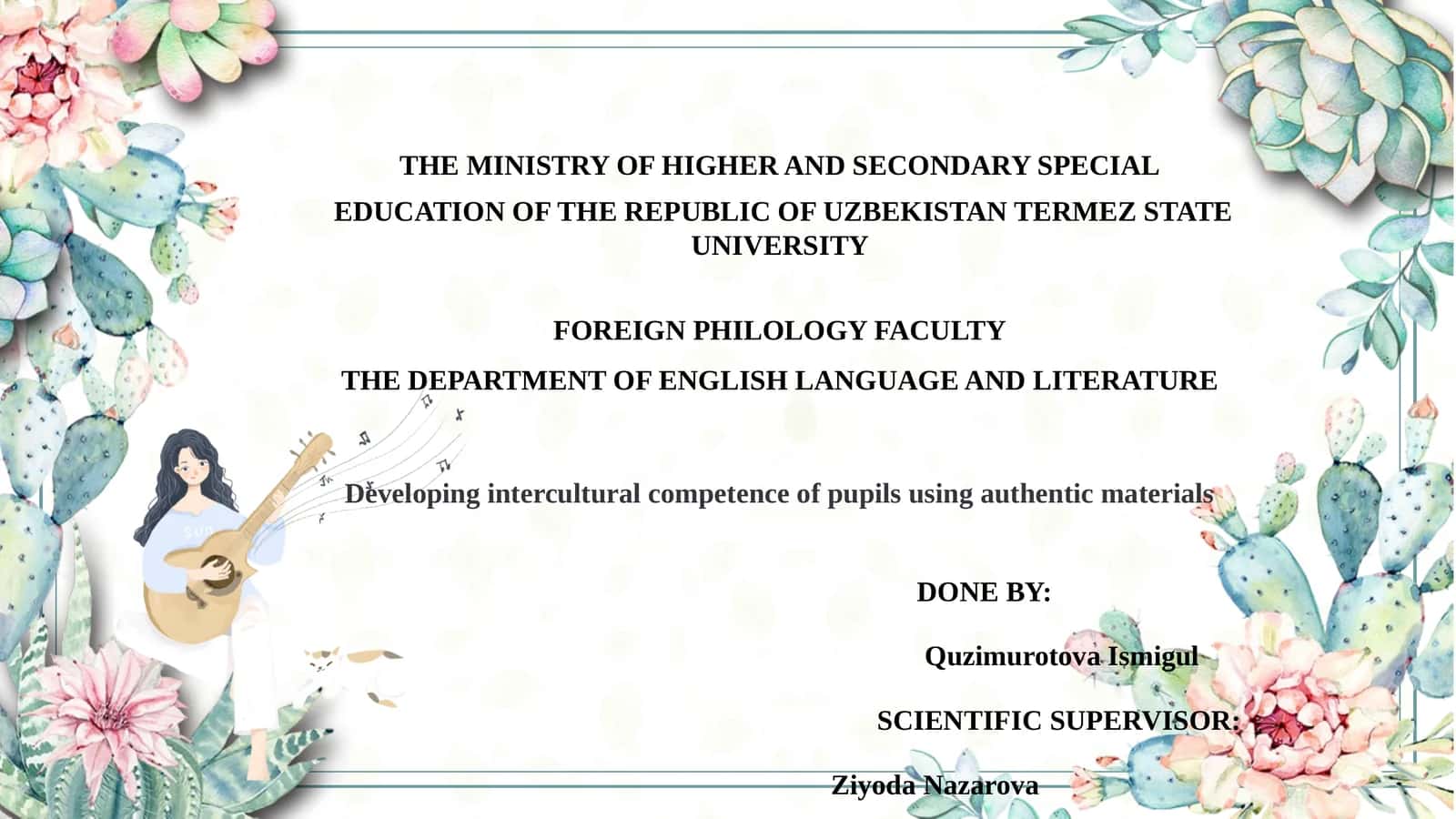 Developing intercultural competence of pupils using authentic materials