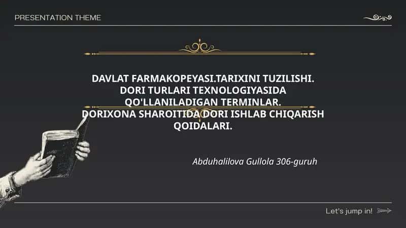 DAVLAT FARMAKOPEYASI.TARIXINI TUZILISHI