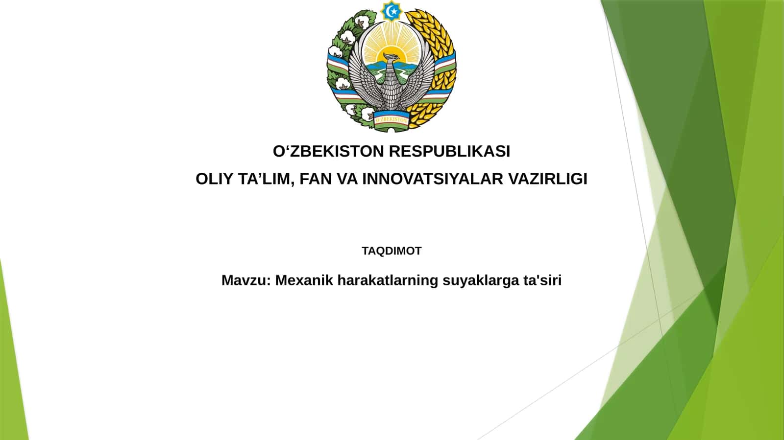 Mexanikharakatlarningsuyaklargata'siri