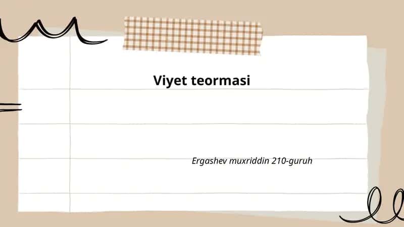 Viyet teormasi