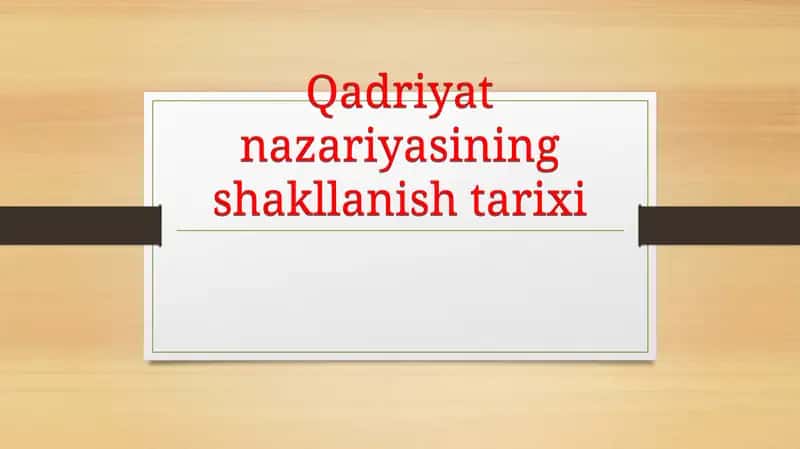 Qadriyat nazariyasining shakllanish tarixi