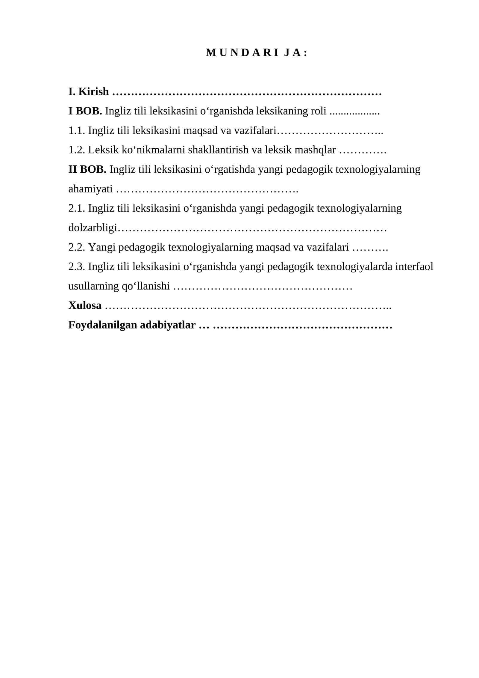 Ingliz tili leksikasini o‘rganishda leksikaning roli