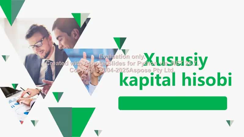 Xususiy kapital tushunchasi