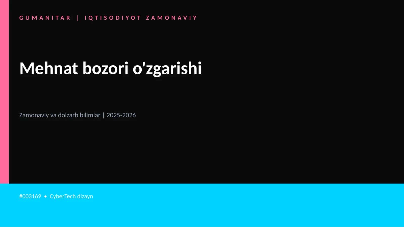 Mehnat bozori o'zgarishi