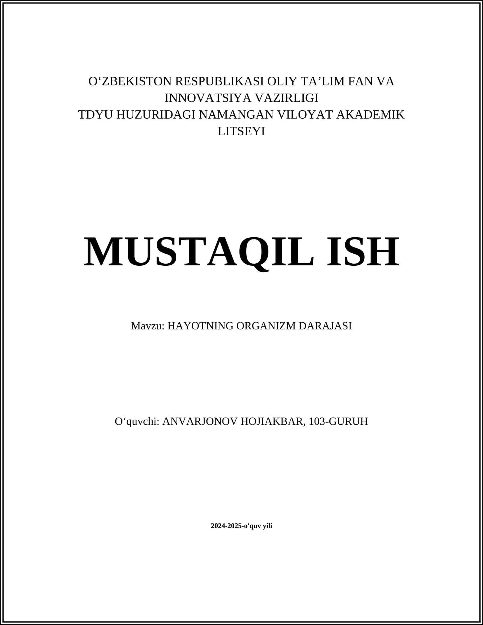 Hujayra tuzilishi va funksiyalari