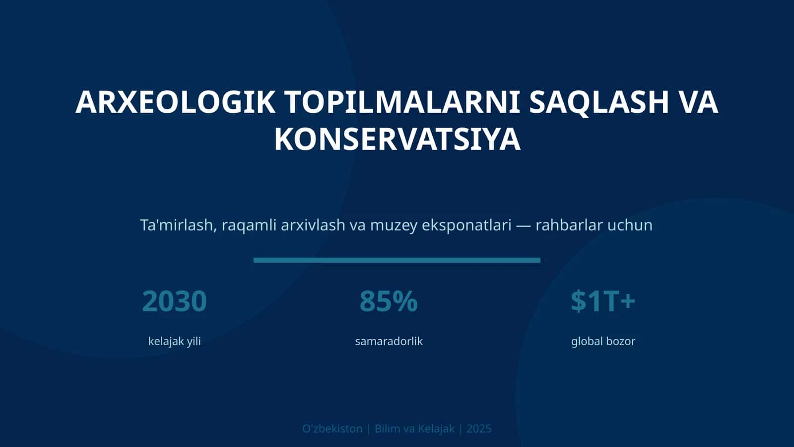 ARXЕOLOGIK TOPILMALARNI SAQLASH VA KONSERVATSIYA