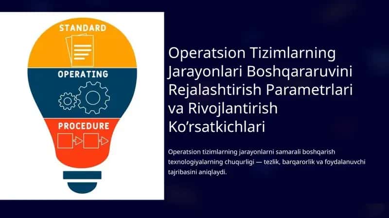 Operatsion Tizimlarning Jarayonlari Boshqararuvini Rejalashtirish Parametrlari va Rivojlantirish Ko’rsatkichlari