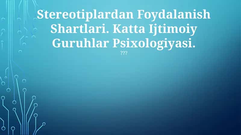 Katta Ijtimoiy Guruhlar Psixologiyasi