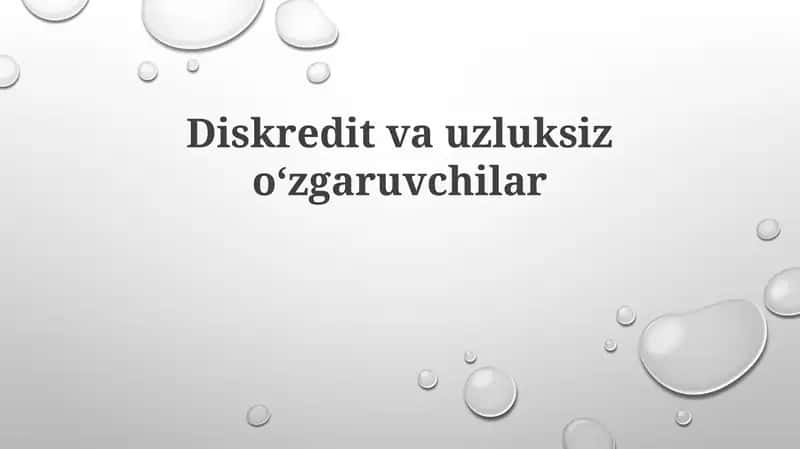 Diskreditvauzluksizoʻzgaruvchilar