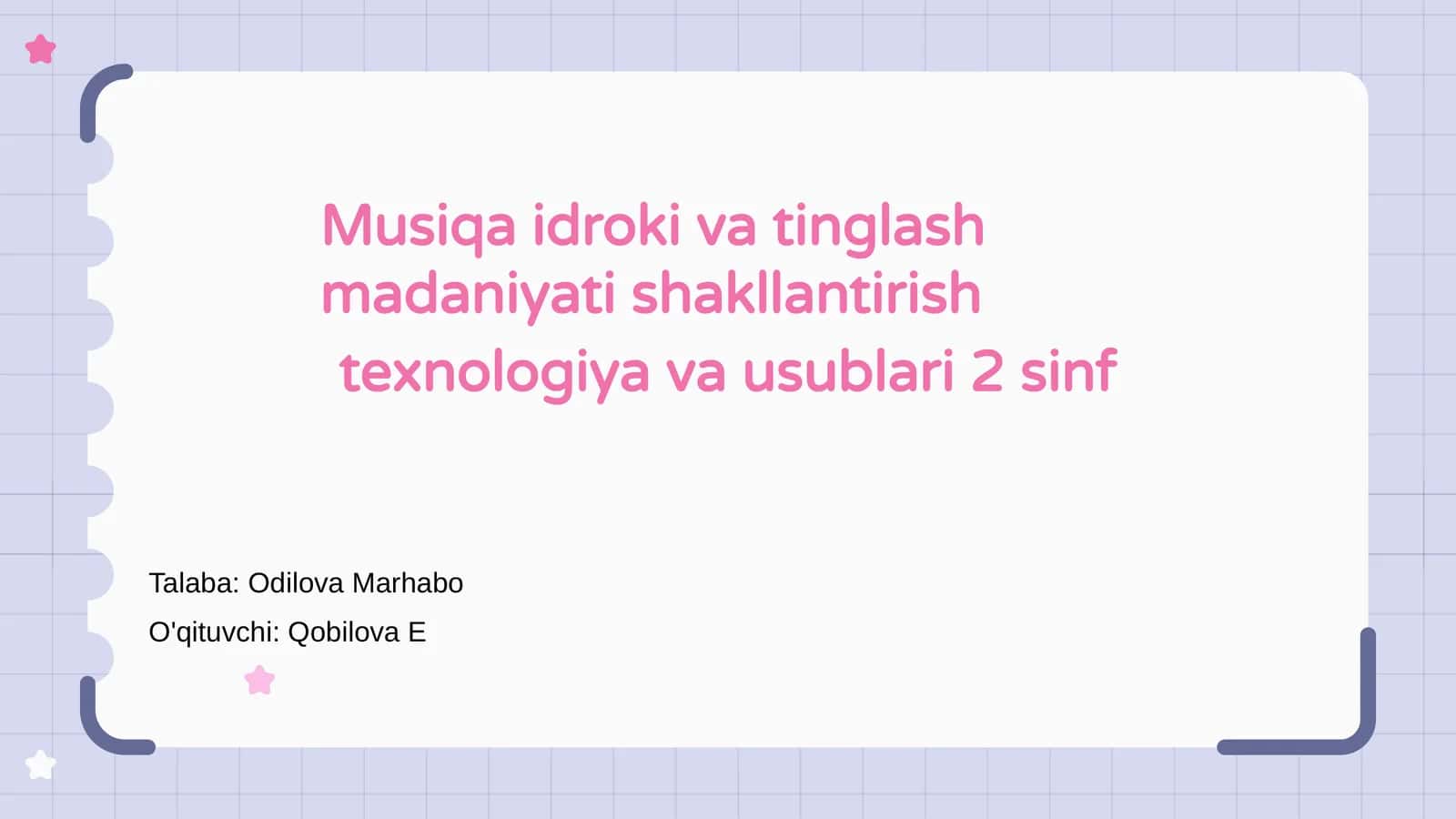 Musiqa idroki va tinglash madaniyati shakllantirish