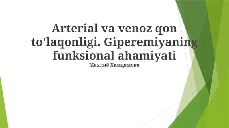 Funksional Giperemiya: Ta'rifi va Mexanizmlari