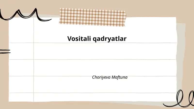 Vositali qadryatlar