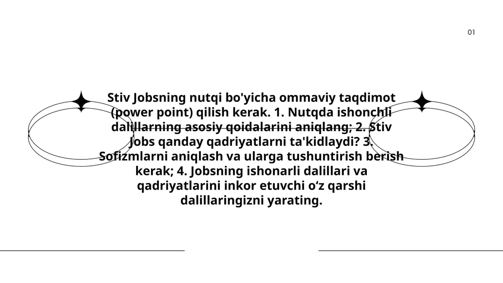 Stiv Jobsning nutqi bo'yicha ommaviy taqdimot (power point)