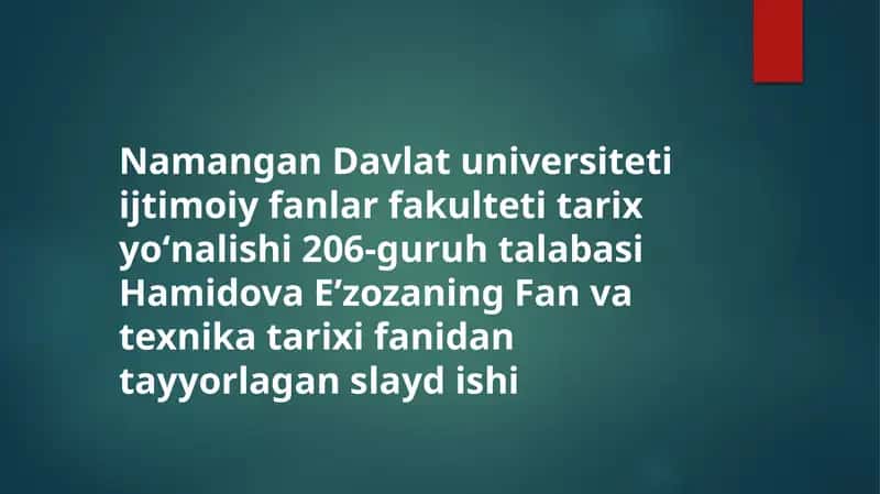 Tarix va texnika