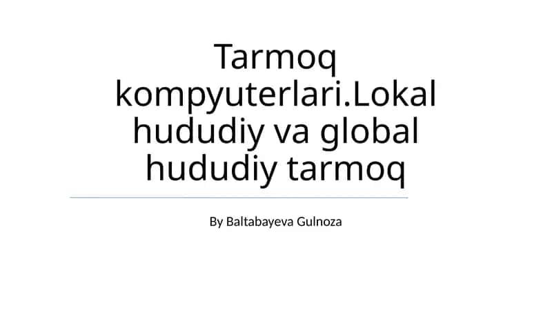 Kompyuter Tarmoqlari