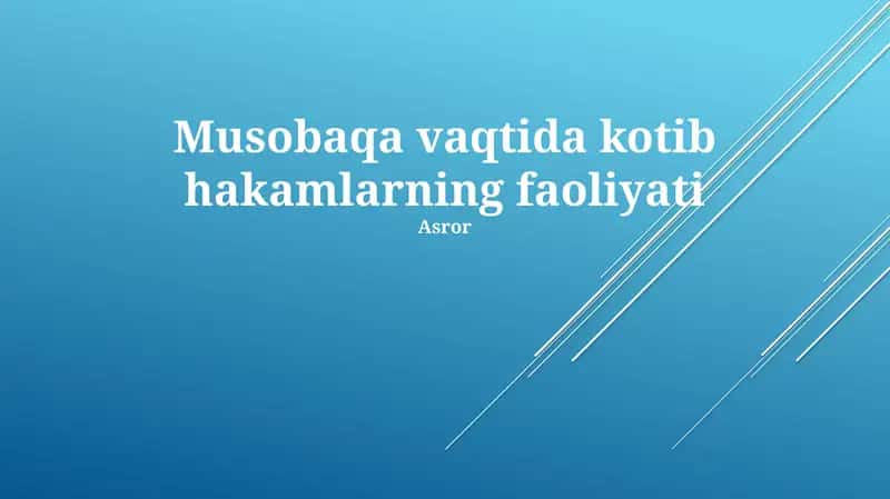 Hakamlar Musobaqasi Kotibi