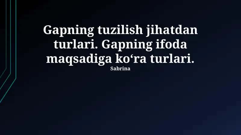 Gapning tuzilish jihatdan turlari