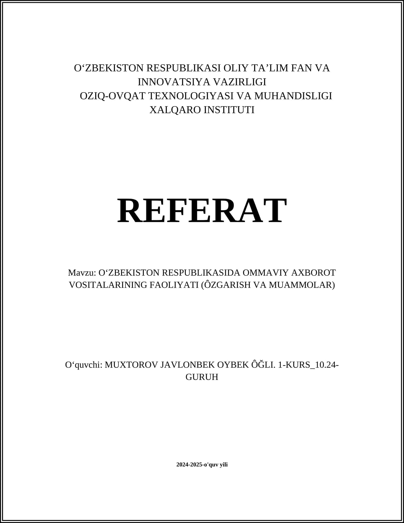 Ommaviy axborot vositalarining faoliyati