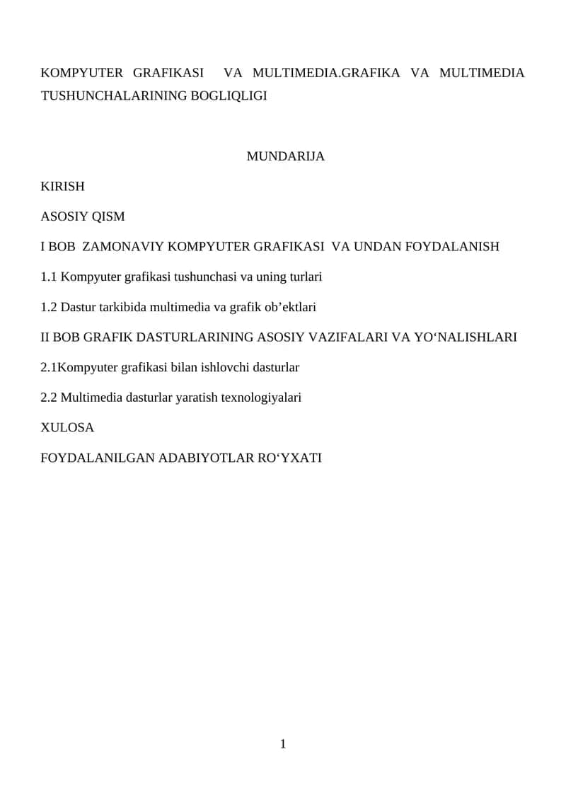 KOMPYUTER GRAFIKASI VA MULTIMEDIA