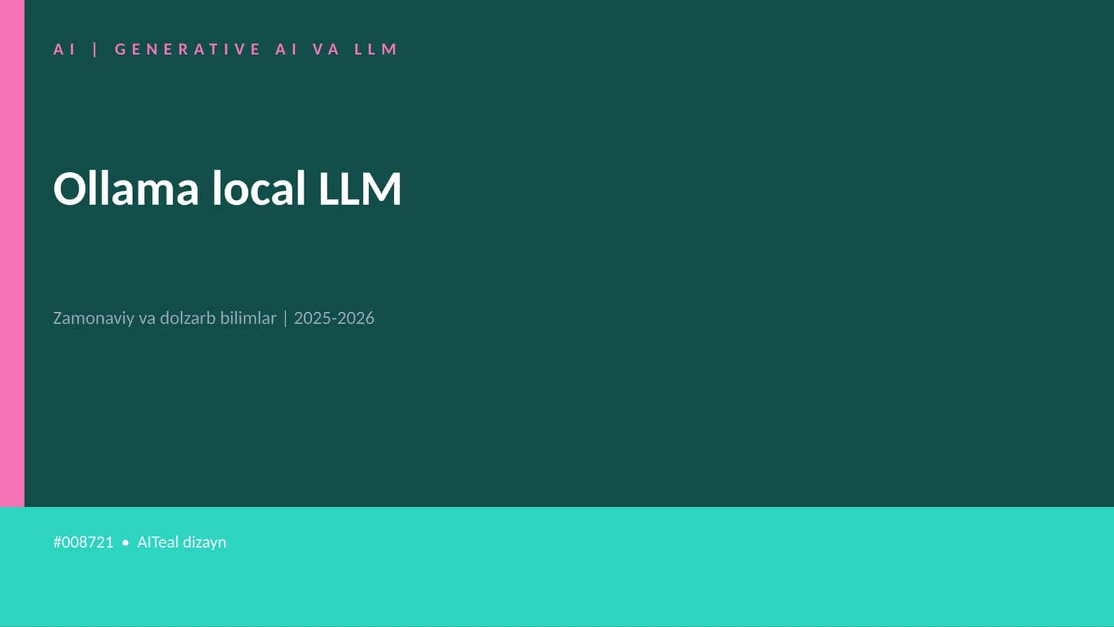 AI | GENERATIVE AI VA LLM