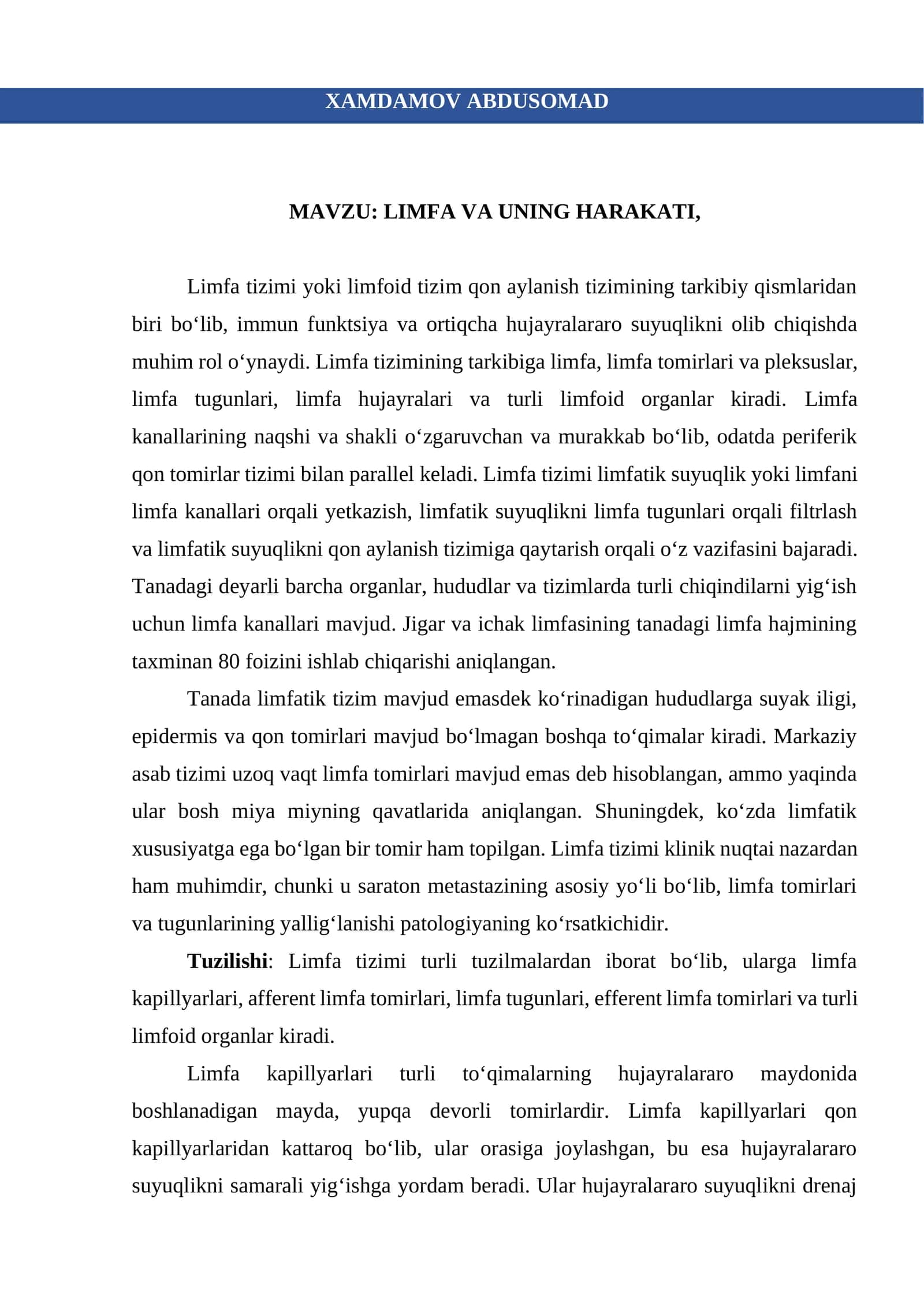 LIMFA SISTEMASI