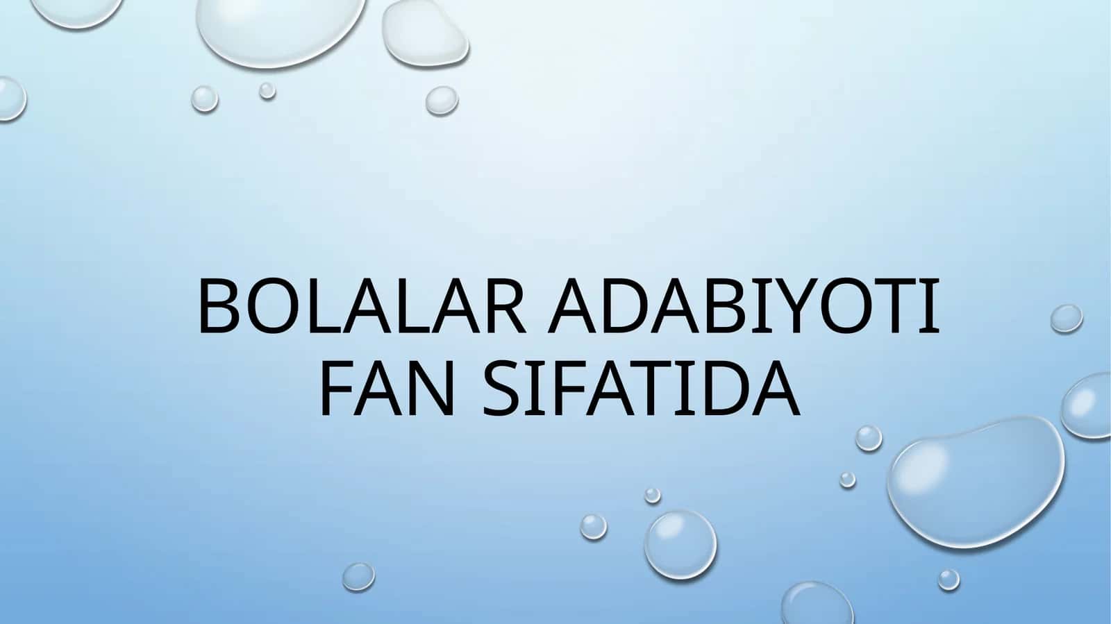 Bolalar adabiyoti fan sifatida
