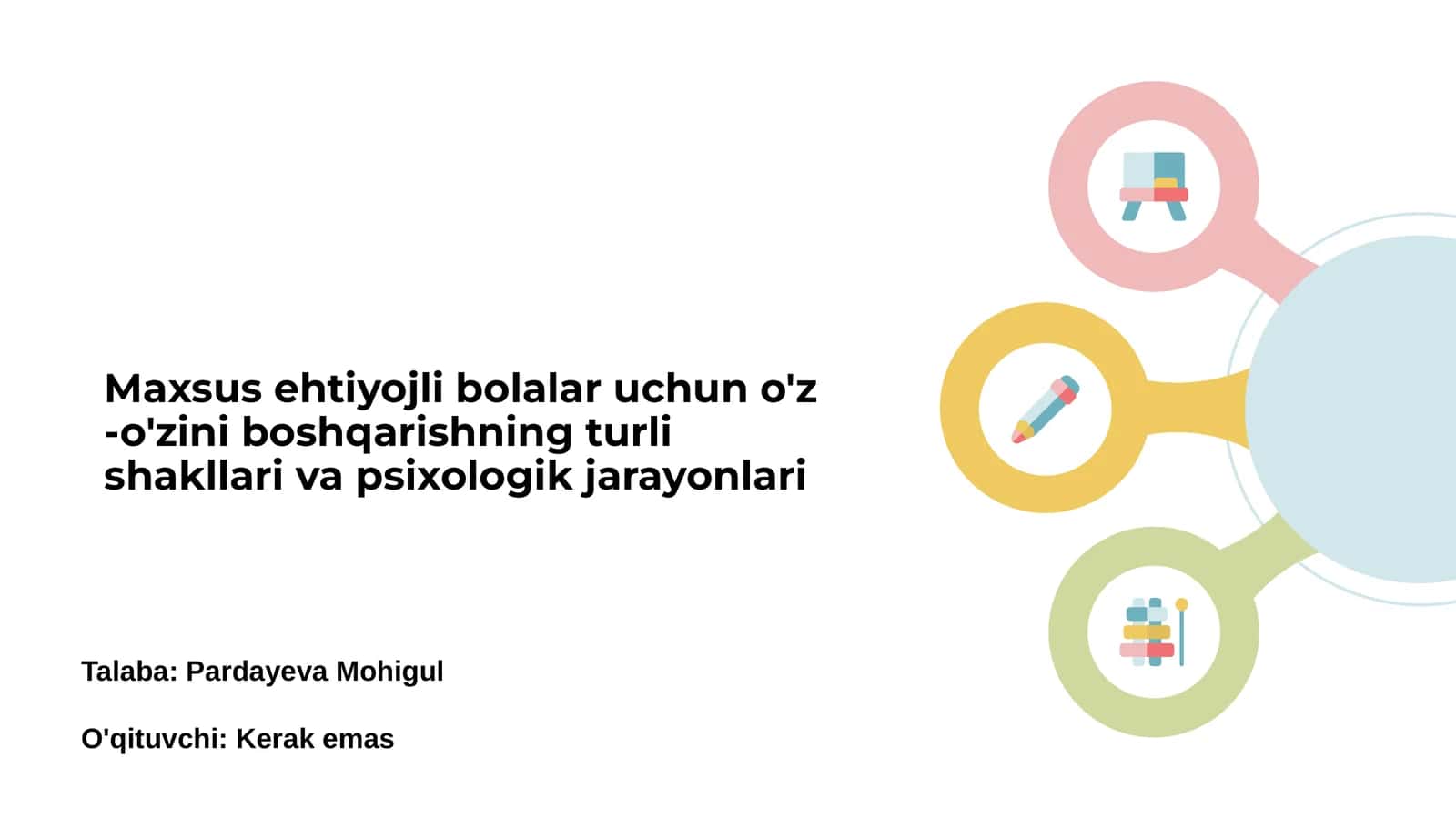 Maxsus ehtiyojli bolalar uchun o'z-o'zini boshqarish