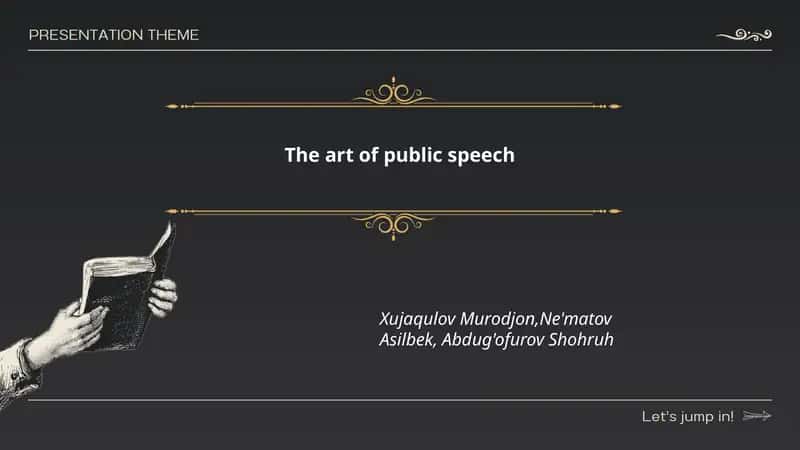 The art of public speech
