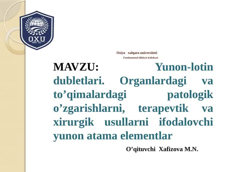 Yunon-lotin dubletlari va yakka atama elementlari