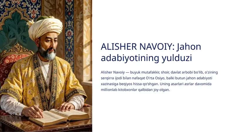 ALISHER NAVOIY: Jahon adabiyotining yulduzi