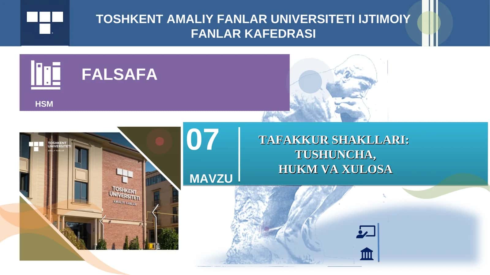 TAFAKKUR SHAKLLARI: TUSHUNCHA, HUKM VA XULOSA