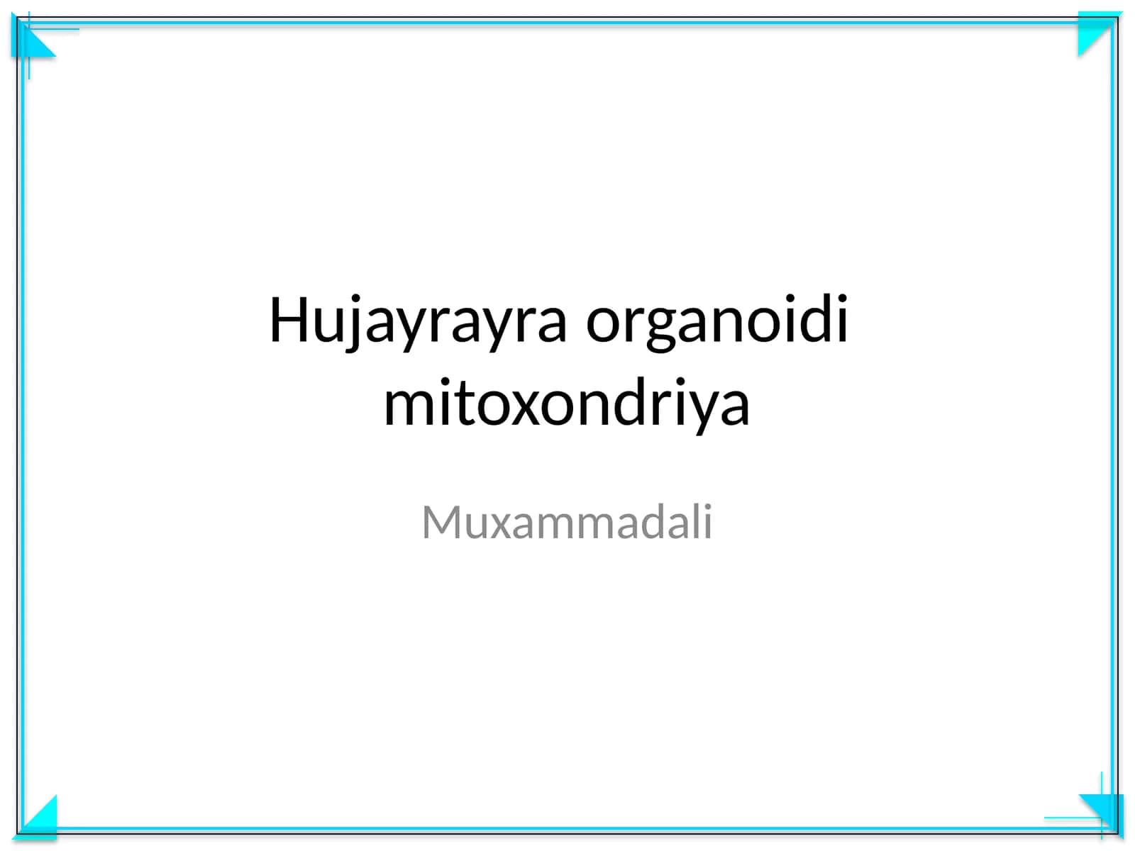 Hujayrayra organoidi mitoxondriya