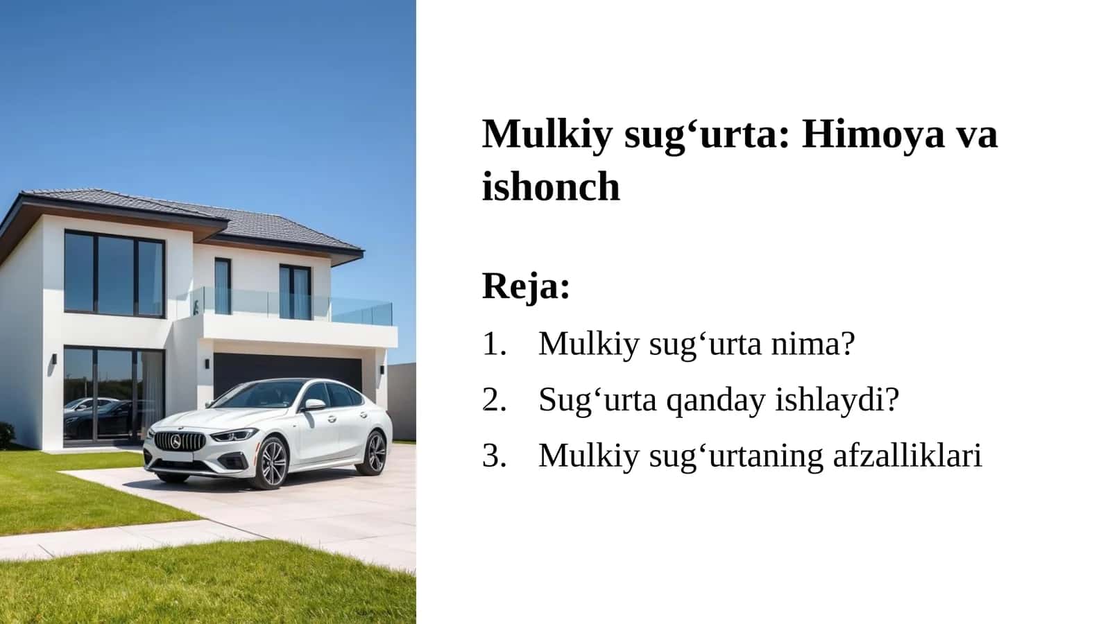 Mulkiy sug‘urta: Himoya va ishonch