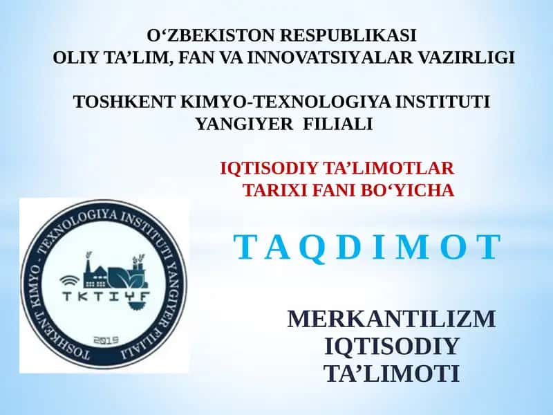 Merkantilizm iqtisodiy ta’limoti