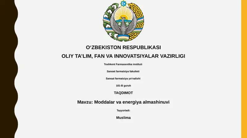 Moddalar va energiya almashinuvi
