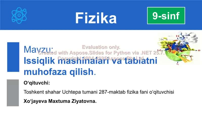 Issiqlik mashinalari va tabiatni muhofaza qilish